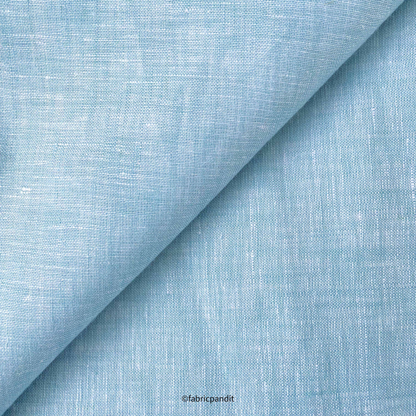 Fabric Pandit Fabric Sky Blue Premium 60 Lea Pure Linen Fabric (58 Inches)