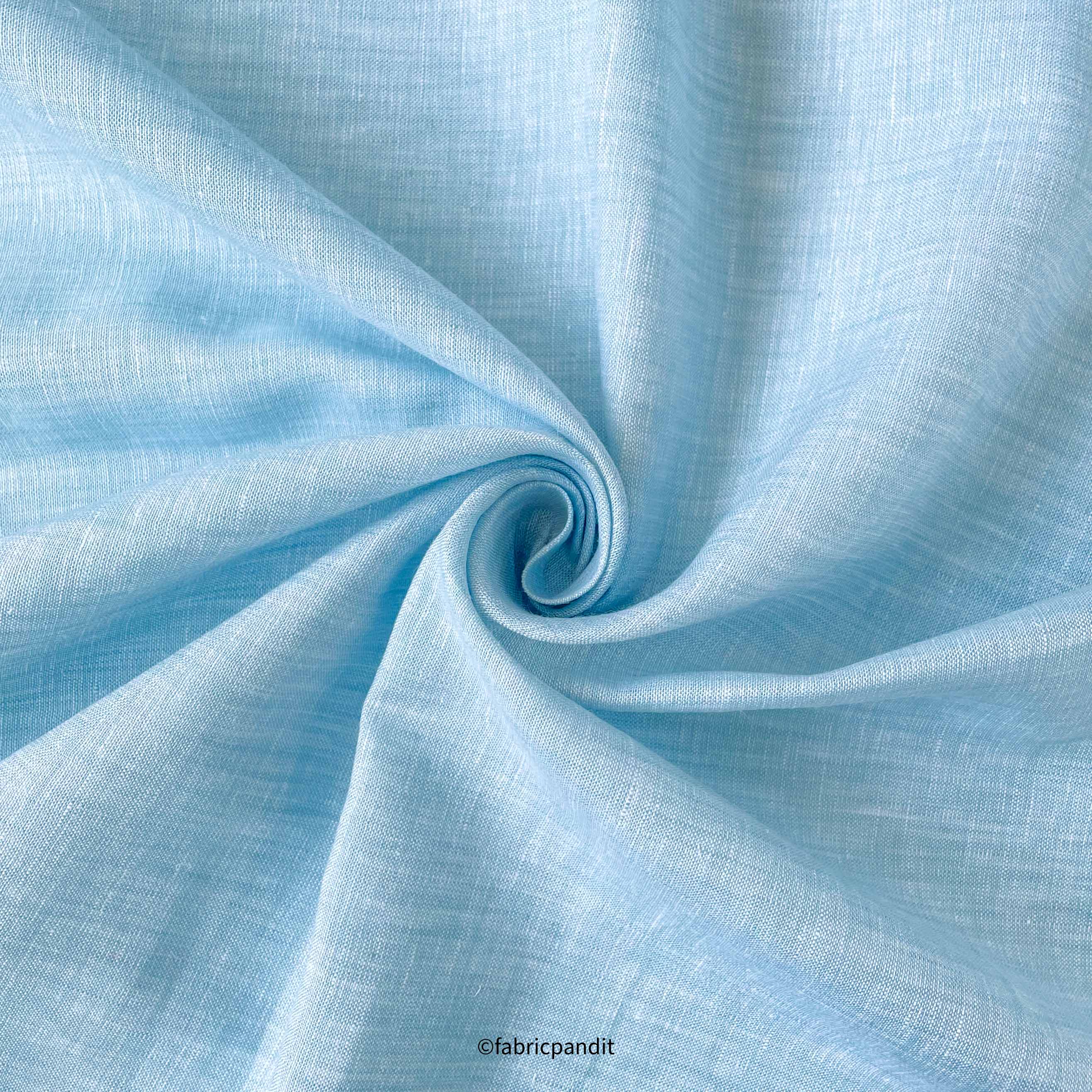 Sky Blue Yarn Dyed Premium European Linen Fabric (58 Inches) – Fabric ...