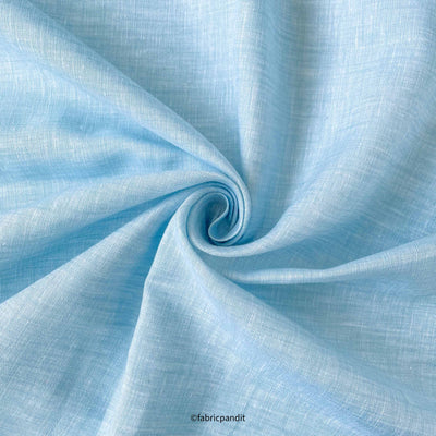 Fabric Pandit Fabric Sky Blue Premium 60 Lea Pure Linen Fabric (58 Inches)