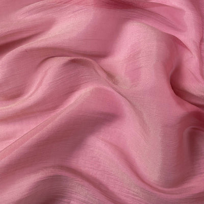 Fabric Pandit Fabric Soft Rose Plain Crinkle Organza Imported Fabric (Width 58 Inches)
