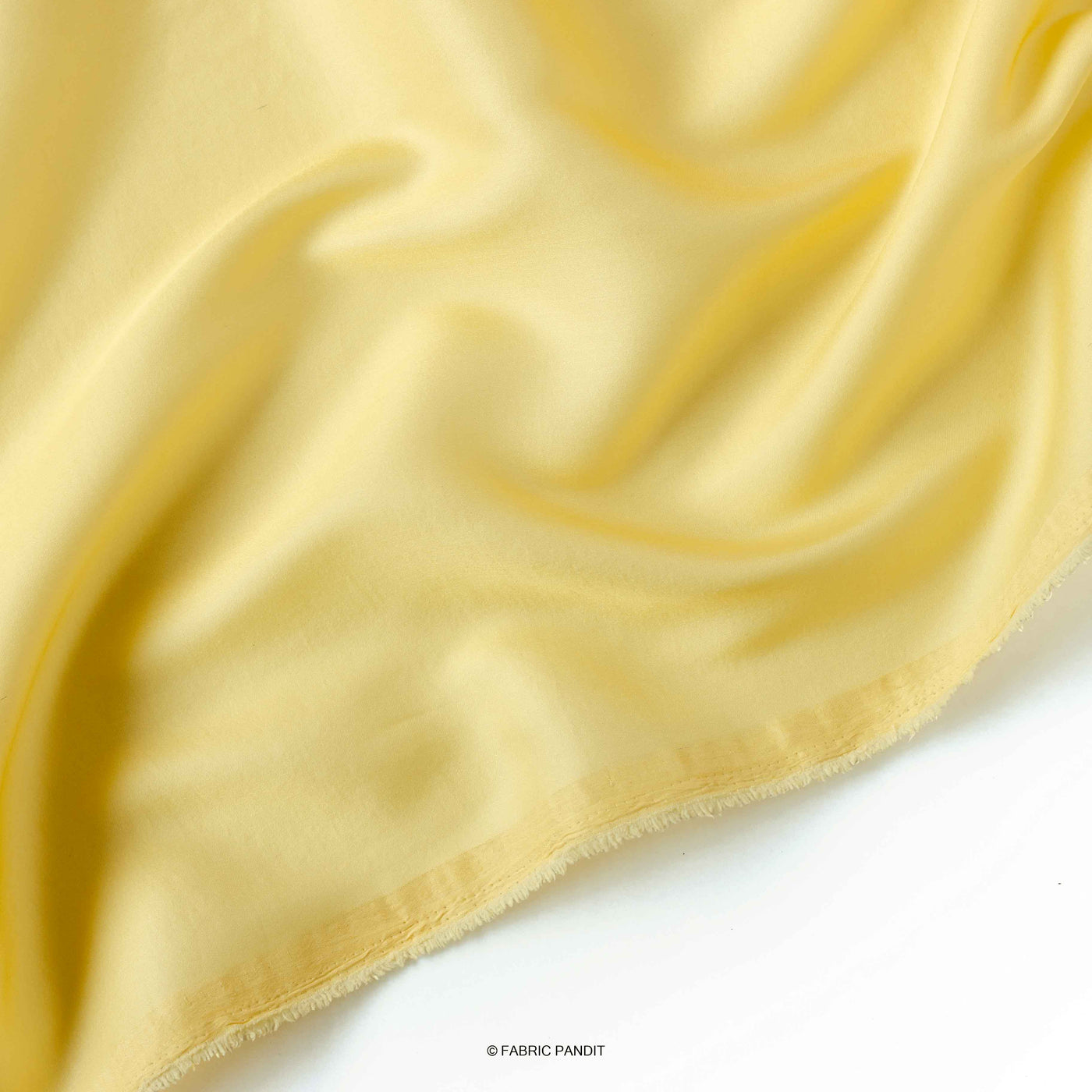 Fabric Pandit Fabric Sunshine Yellow Plain Premium Tussar Silk Fabric