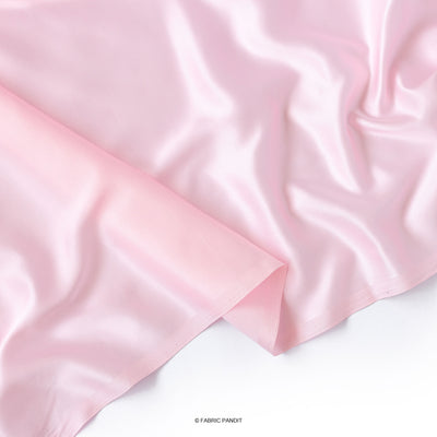 Fabric Pandit Fabric Sweet Pink Plain Modal Satin Fabric (Width 44 Inches)