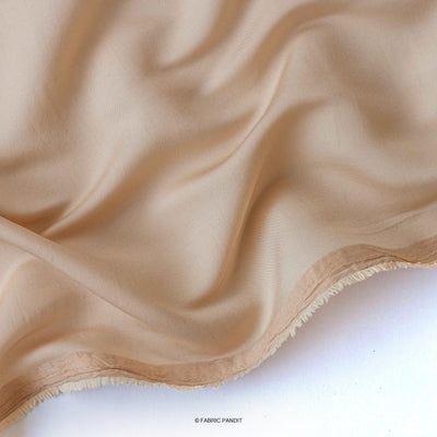 Fabric Pandit Fabric Tan brown Plain Premium Tussar Silk Fabric