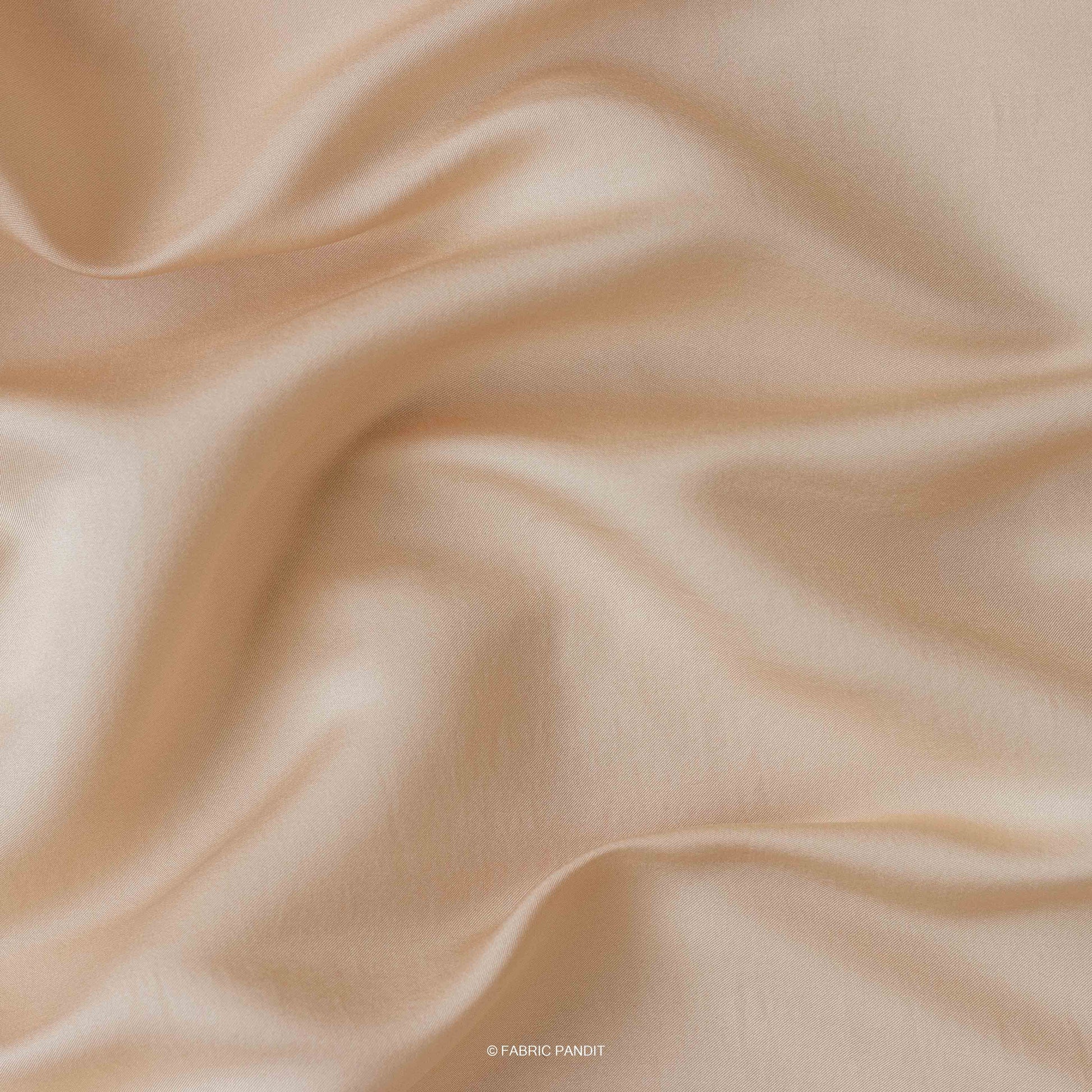 Fabric Pandit Fabric Tan brown Plain Premium Tussar Silk Fabric