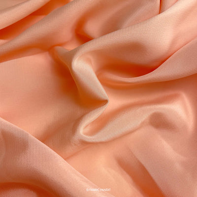 Fabric Pandit Fabric Tropical Peach Premium French Crepe Fabric (Width 44 inches)