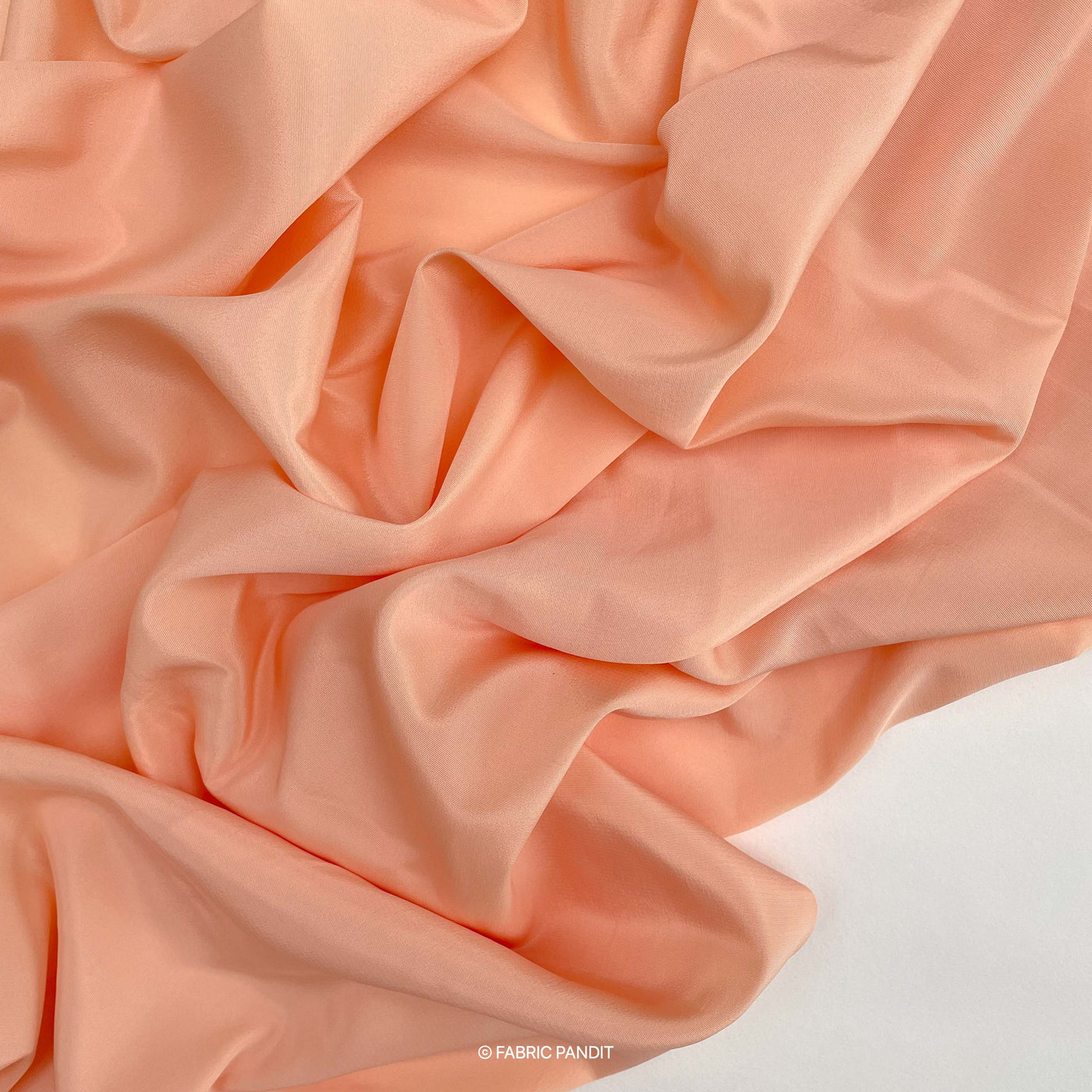 Fabric Pandit Fabric Tropical Peach Premium French Crepe Fabric (Width 44 inches)