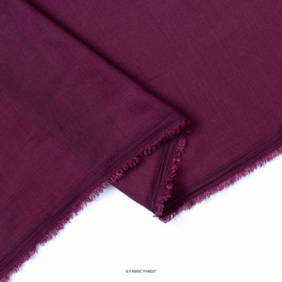 Fabric Pandit Fabric Violet Wine Plain Soft Poly Muslin Fabric (Width 44 Inches)