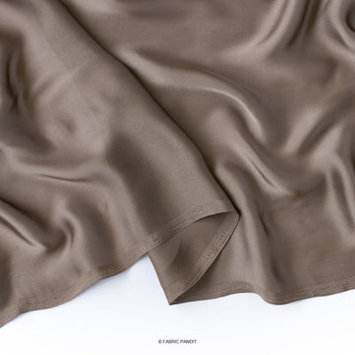 Fabric Pandit Fabric Warm Grey Color Plain Satin Georgette Fabric (Width 44 Inches)