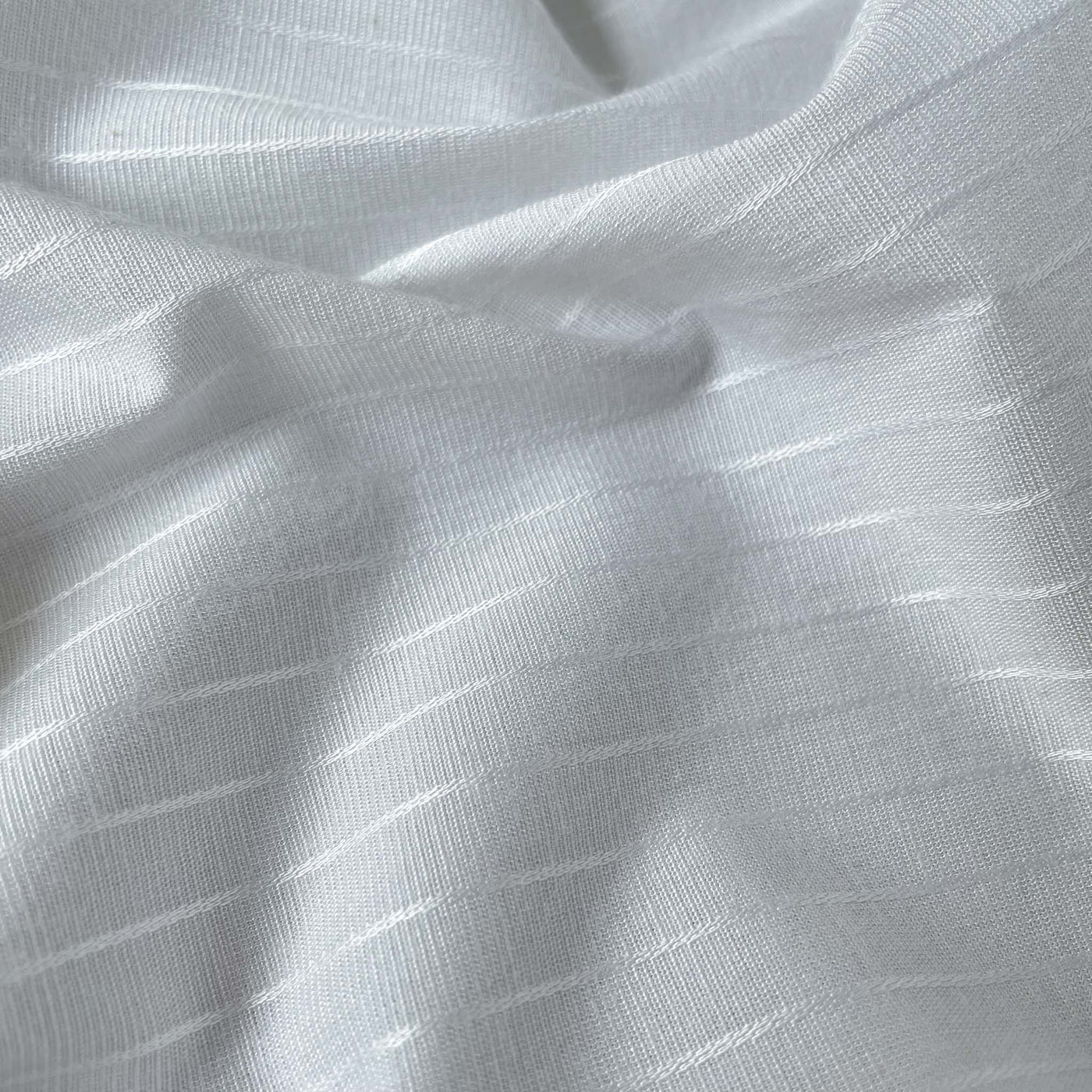Fabric Pandit Fabric White Dyeable Pure Cotton Lycra Stripes Fabric (Width 48 Inches, 174 Gms)