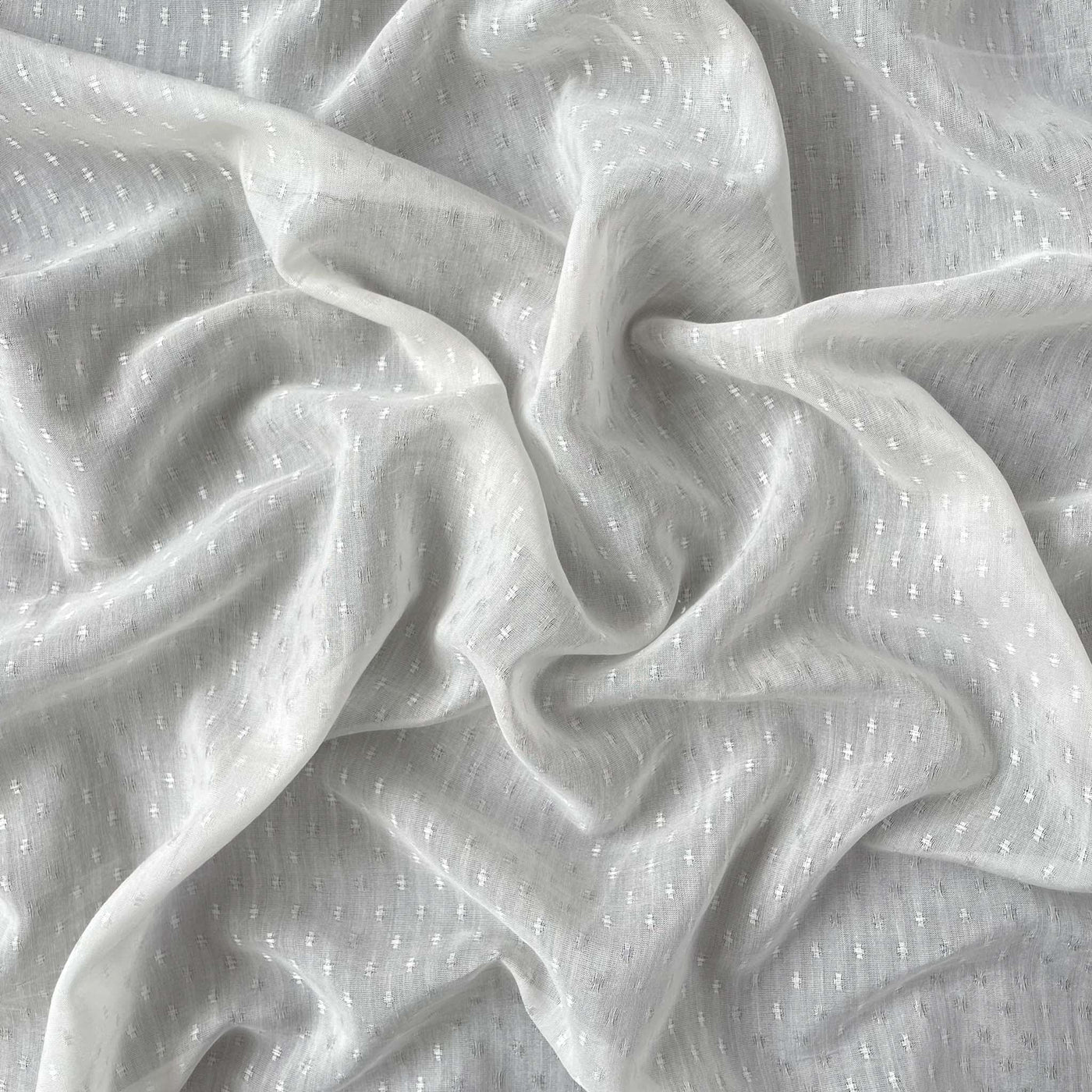 Fabric Pandit Fabric White Dyeable Pure Modal Georgette Dobby Mini Butti Fabric (Width 43 Inches, 70 Gms)