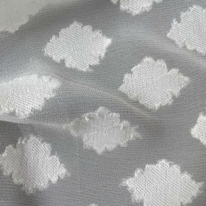 Fabric Pandit Fabric White Dyeable Pure Modal Georgette Floral Dobby Fabric (Width 42 Inches,116 Gms)