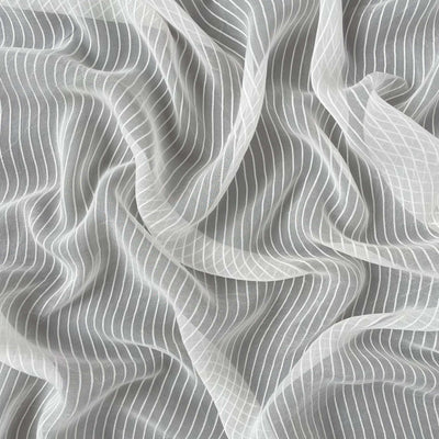 Fabric Pandit Fabric White Dyeable Pure Viscose Georgette Dobby Single Stripes Fabric (Width 48 Inches, 63 Gms)