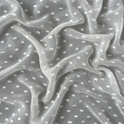 Fabric Pandit Fabric White Dyeable Pure Viscose Georgette Multi-Butti Fabric (Width 43 Inches, 59 Gms)