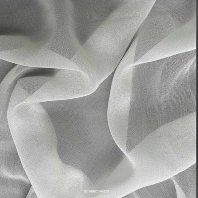 Fabric Pandit Fabric White Plain Dyeable Pure 100*100 Viscose Georgette (Width 44 inches)