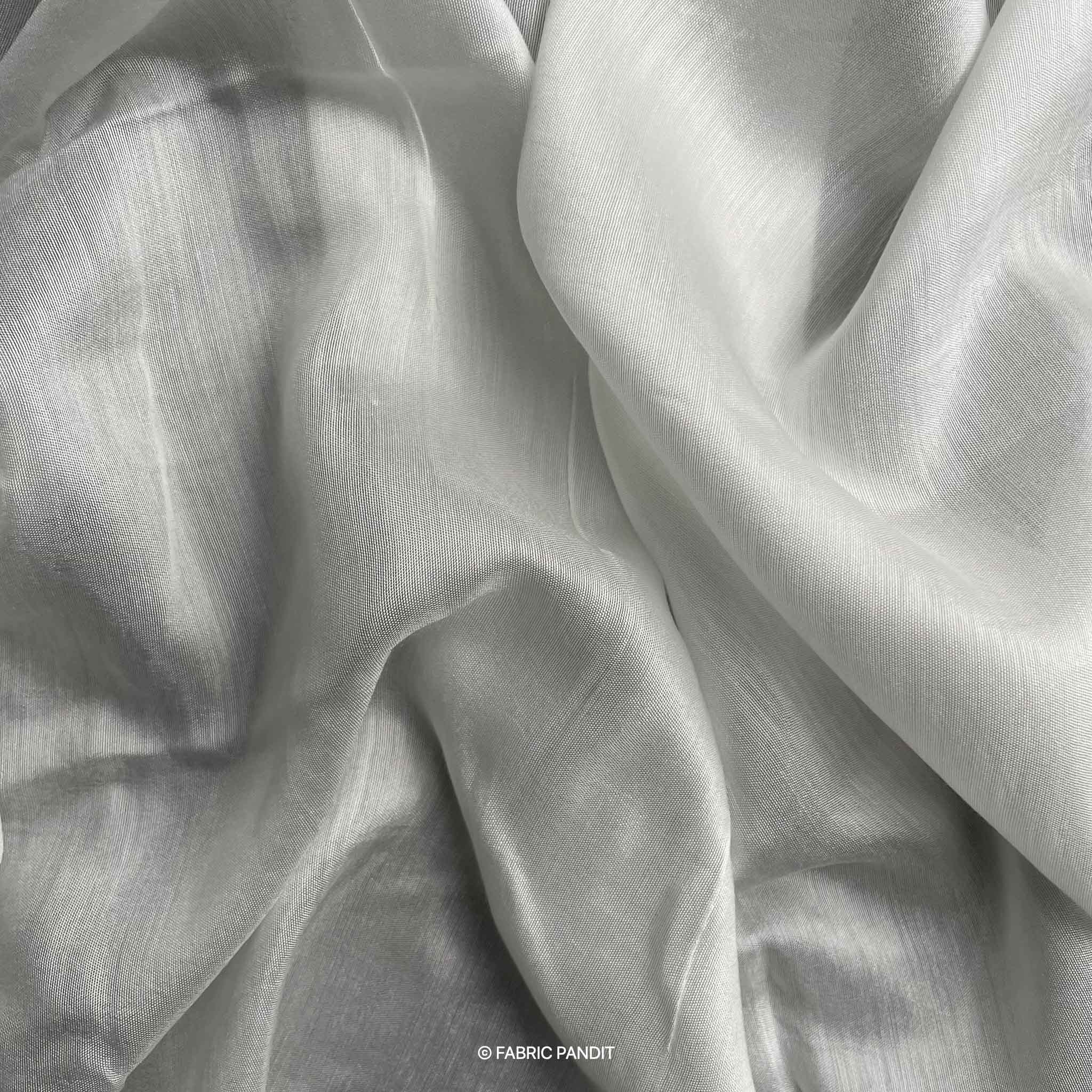 Fabric Pandit Fabric White Plain Dyeable Pure Bemberg Fine Muslin Silk Fabric (Width 44 inches)