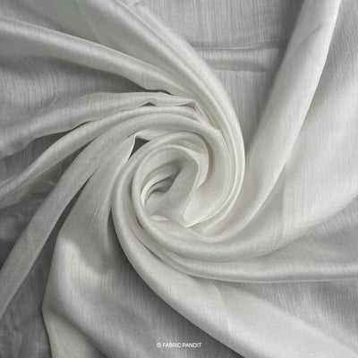 Fabric Pandit Fabric White Plain Dyeable Pure Bemberg Fine Muslin Silk Fabric (Width 44 inches)