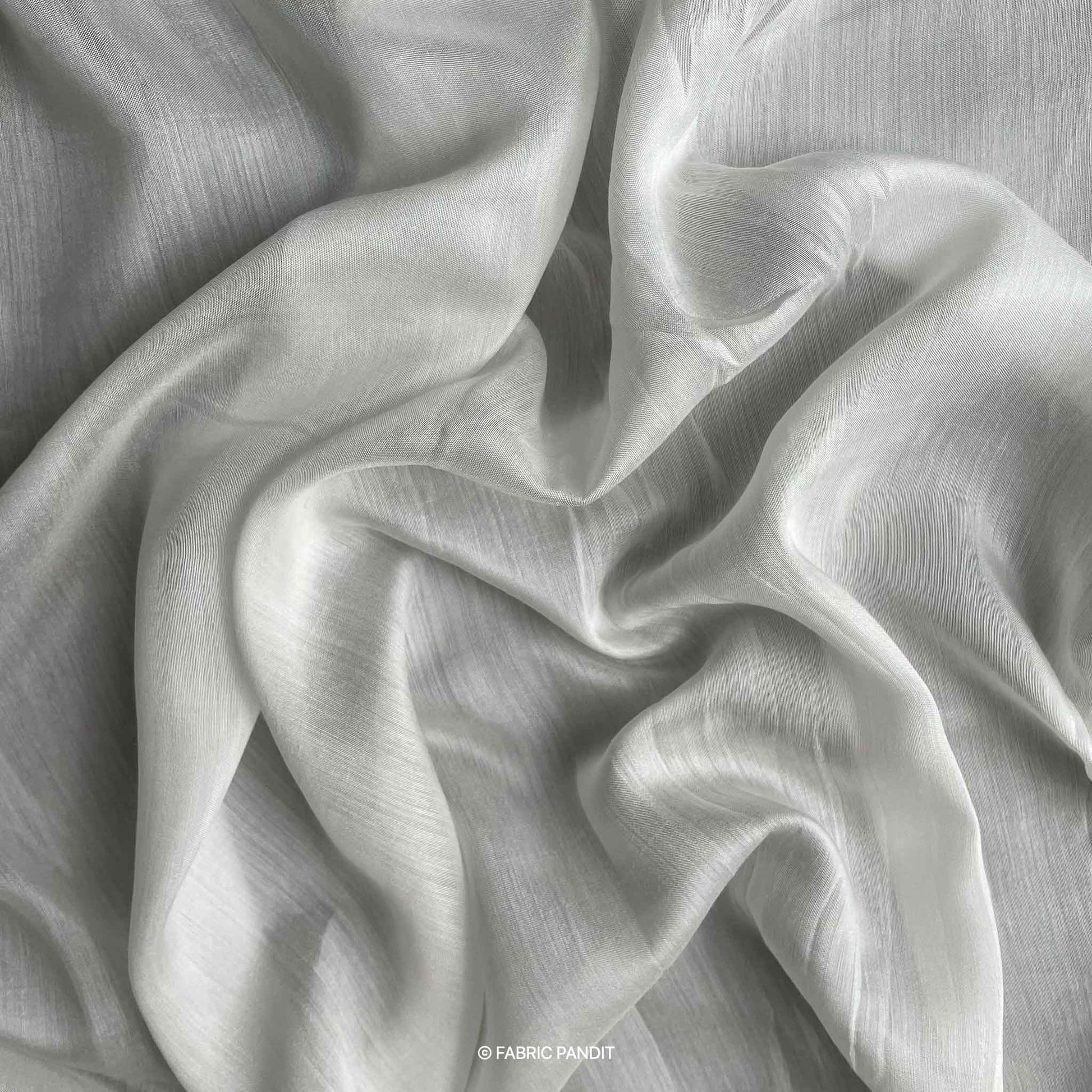 Fabric Pandit Fabric White Plain Dyeable Pure Bemberg Mul Silk Fabric