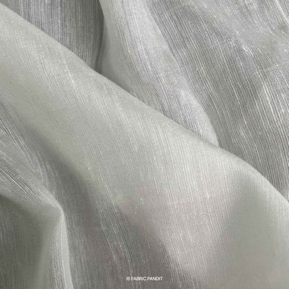 Fabric Pandit Fabric White Plain Dyeable Pure Bemberg Silk Linen Fabric (Width 44 inches)