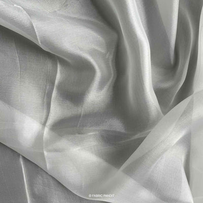 Fabric Pandit Fabric White Plain Dyeable Pure Bemberg Taby Silk Fabric