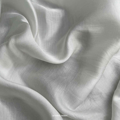 Fabric Pandit Fabric White Plain Dyeable Pure Modal Satin Fabric (Width 44 inches)