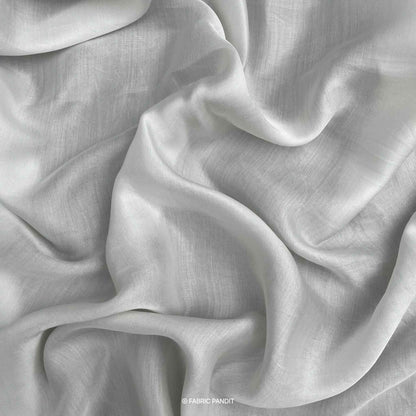 Fabric Pandit Fabric White Plain Dyeable Pure Modal Satin Fabric (Width 44 inches)