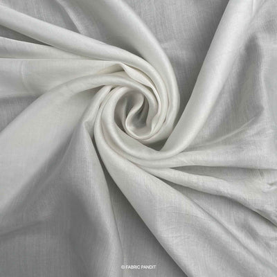 Fabric Pandit Fabric White Plain Dyeable Pure Modal Satin Fabric (Width 44 inches)