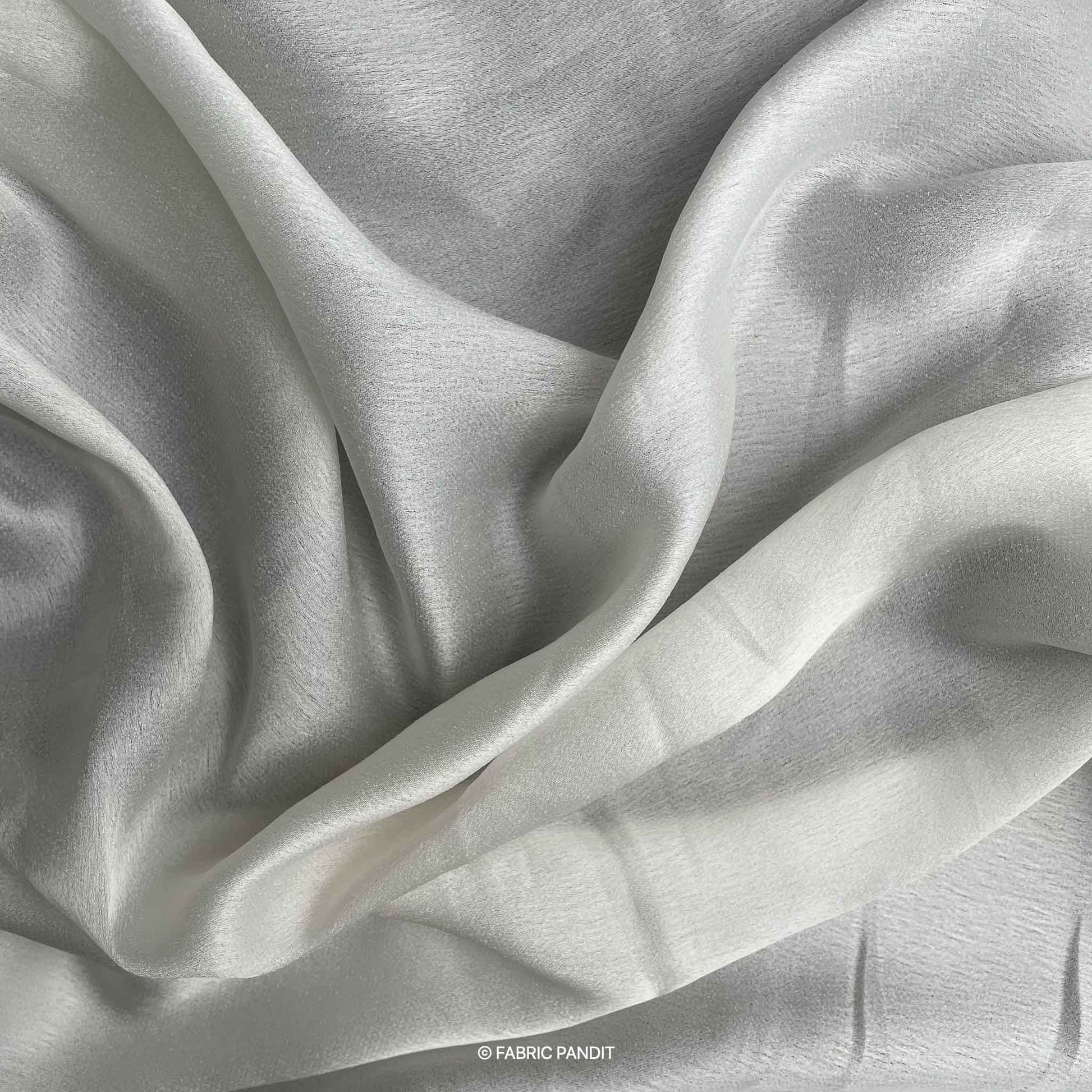 Fabric Pandit Fabric White Plain Dyeable Pure Satin Georgette Fabric (Width 44 inches)