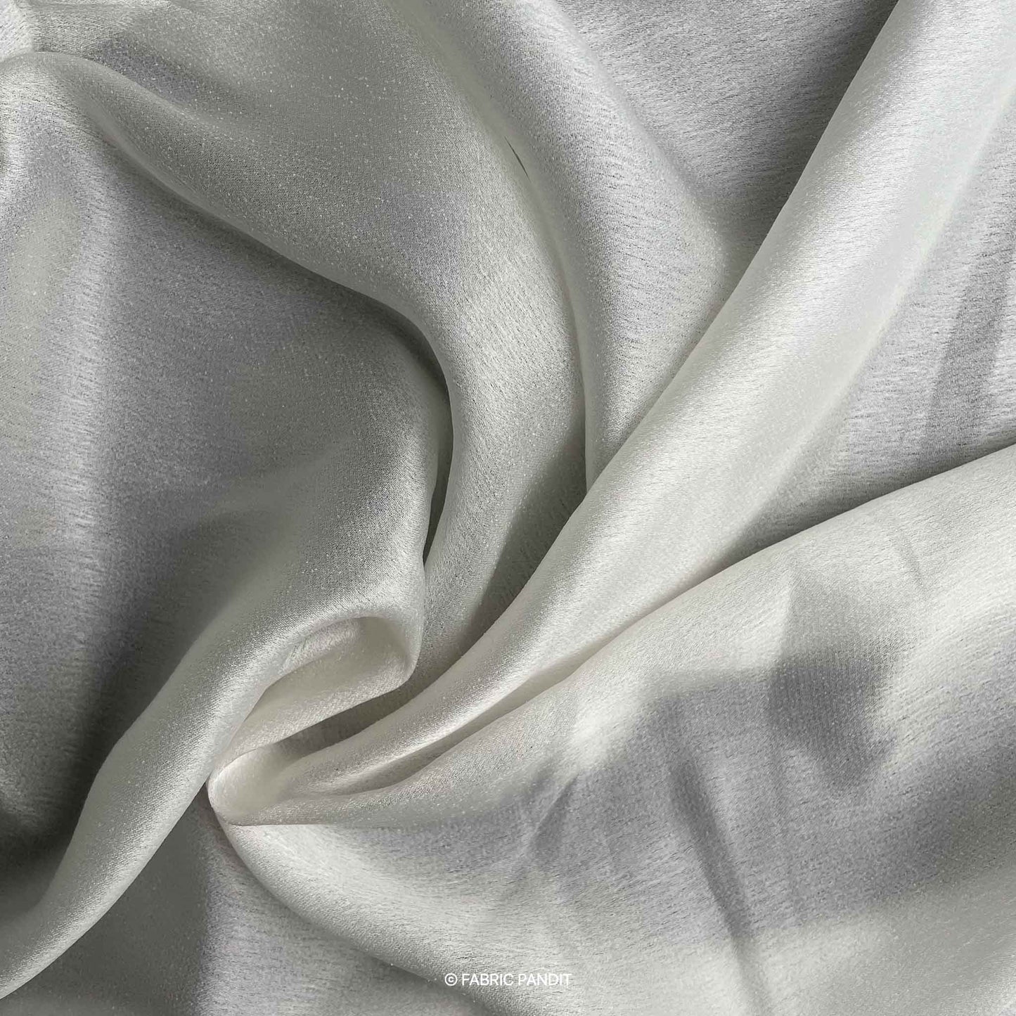 Fabric Pandit Fabric White Plain Dyeable Pure Satin Georgette Fabric (Width 44 inches)