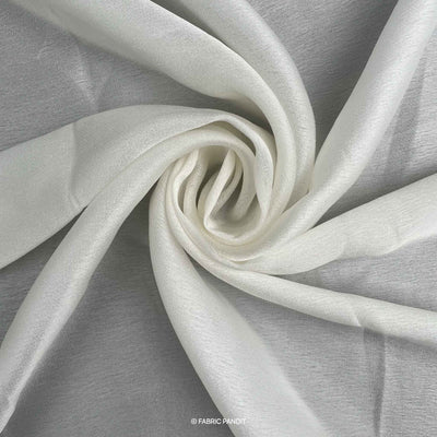 Fabric Pandit Fabric White Plain Dyeable Pure Satin Georgette Fabric (Width 44 inches)