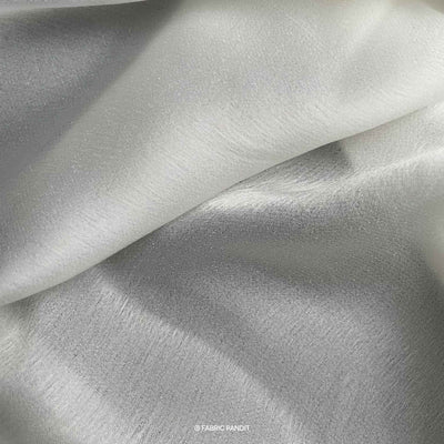 Fabric Pandit Fabric White Plain Dyeable Pure Satin Georgette Fabric (Width 44 inches)