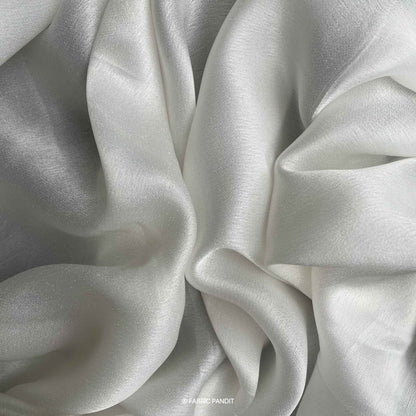 Fabric Pandit Fabric White Plain Dyeable Pure Satin Georgette Fabric (Width 44 inches)