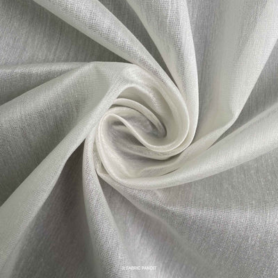 Fabric Pandit Fabric White Plain Dyeable Pure Silk Chanderi (Width 44 inches)