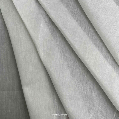 Fabric Pandit Fabric White Plain Dyeable Pure Silk Chanderi (Width 44 inches)