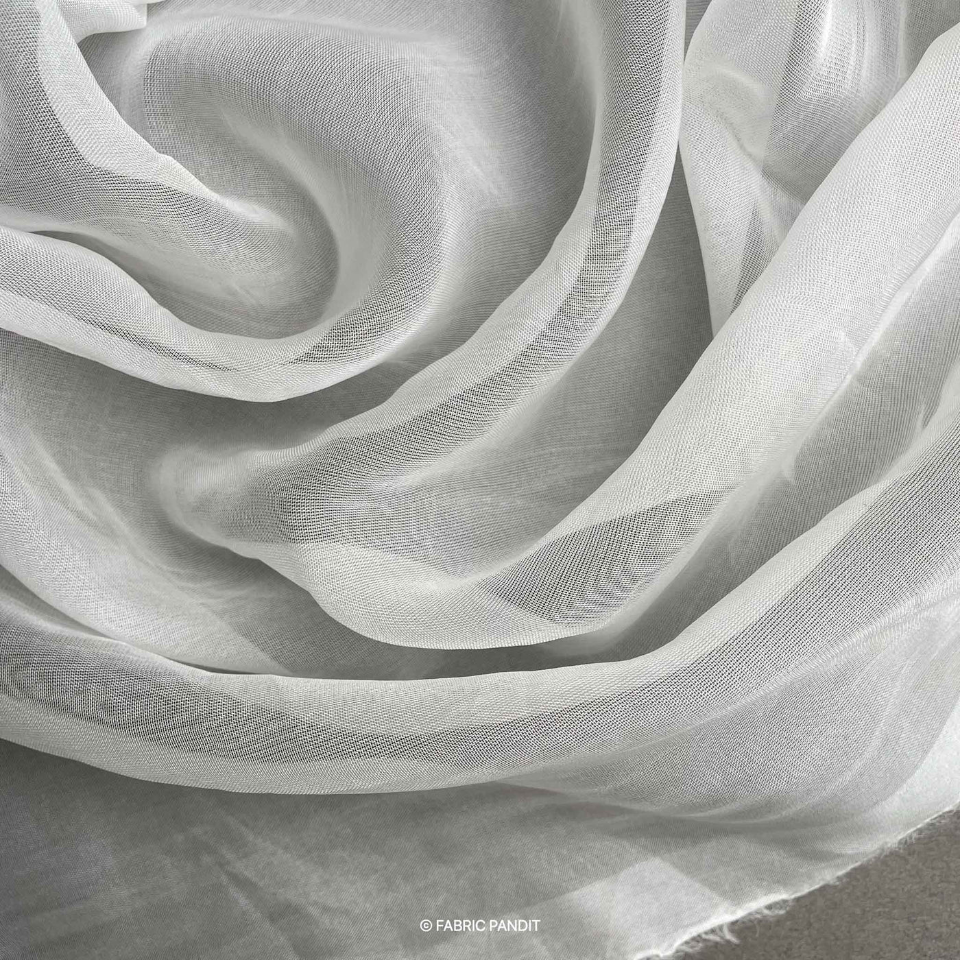 White colour silk organza fabric 2x3 54" wide –