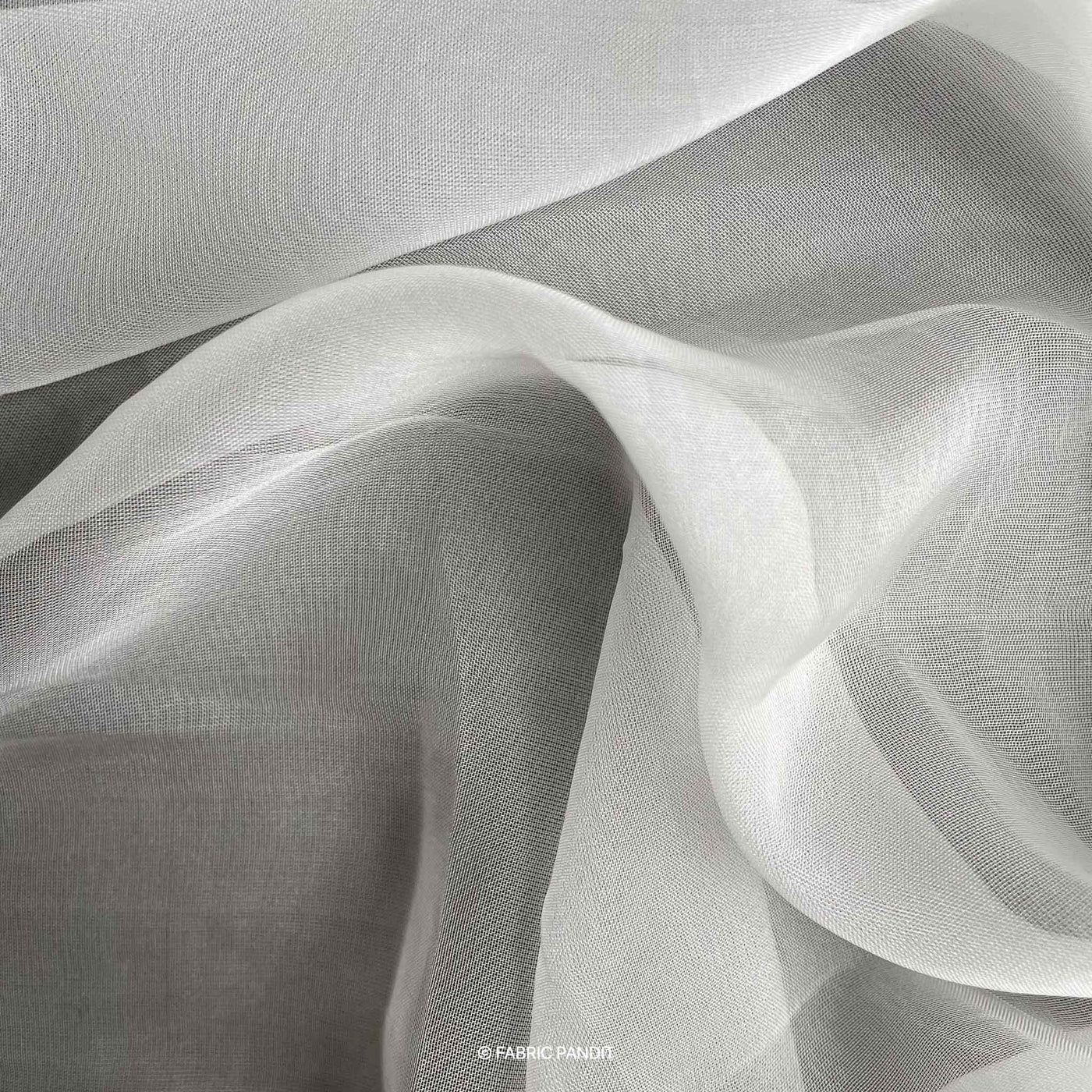 Fabric Pandit Fabric White Plain Dyeable Pure Viscose Organza Fabric (Width 44 inches)