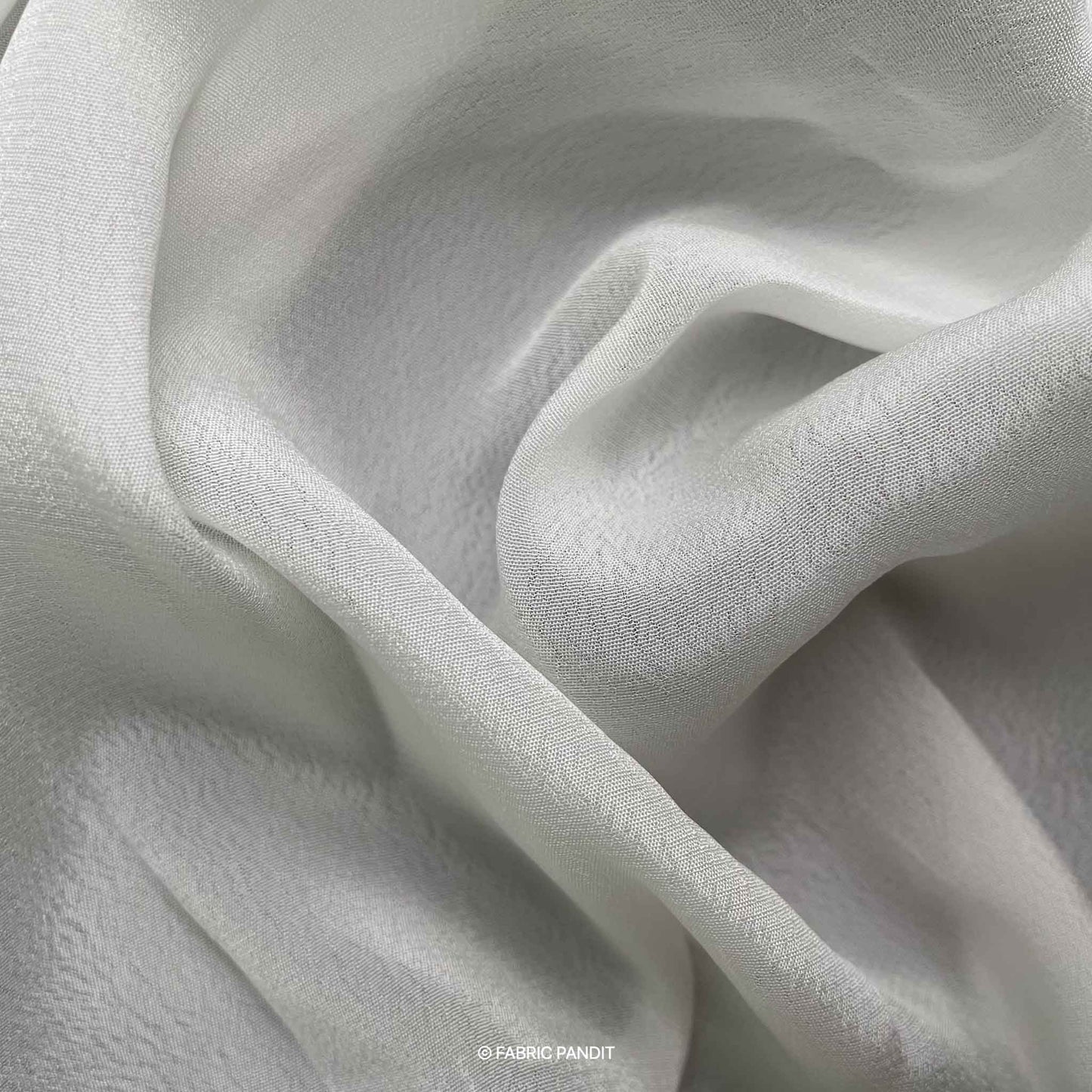 Fabric Pandit Fabric White Plain Dyeable Viscose Natural Crepe Fabric (Width 44 inches)