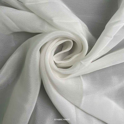Fabric Pandit Fabric White Plain Dyeable Viscose Natural Crepe Fabric (Width 44 inches)