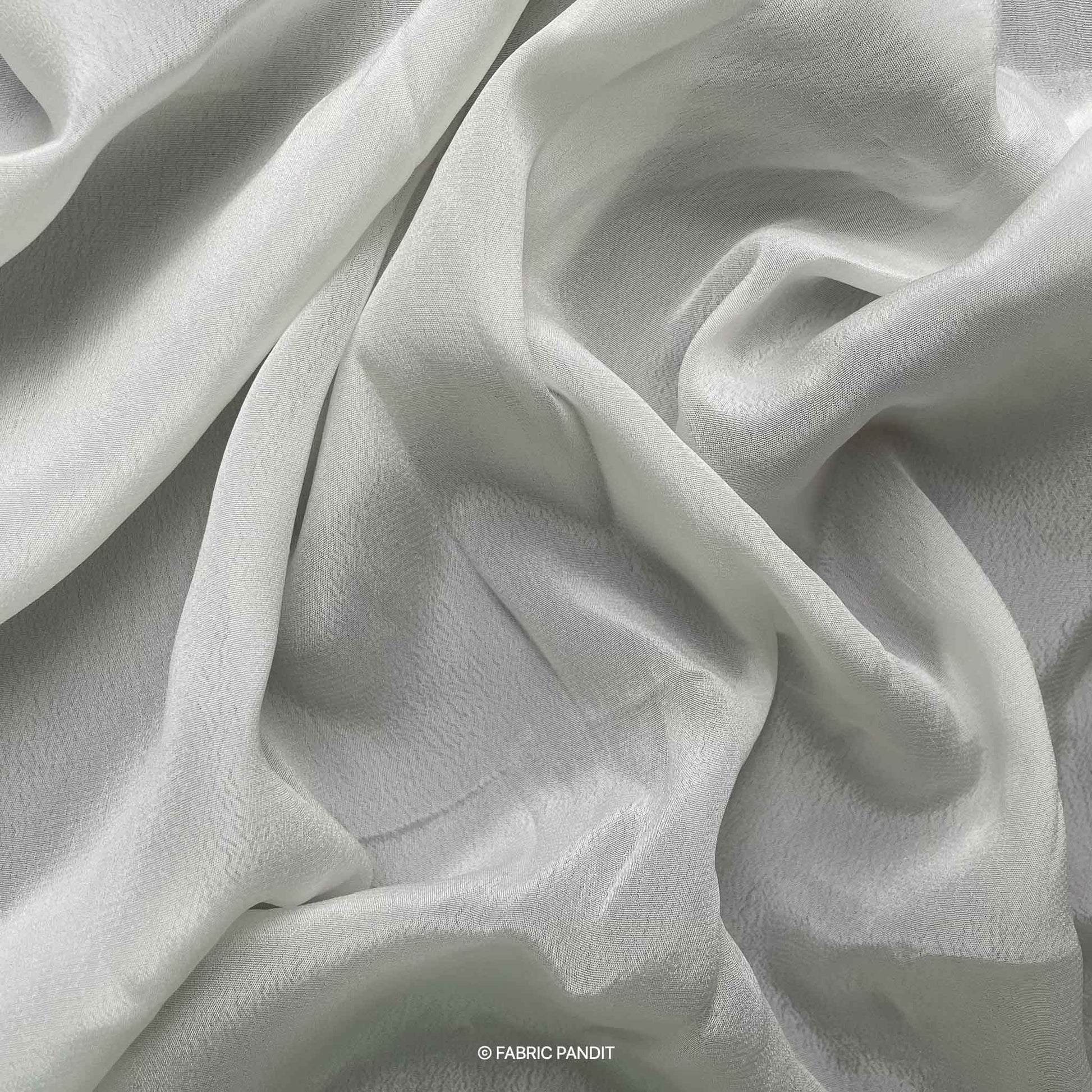 Fabric Pandit Fabric White Plain Dyeable Viscose Natural Crepe Fabric (Width 44 inches)