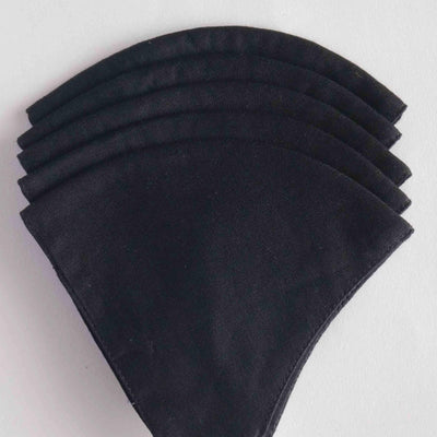 Fabric Pandit Jade Black Colour Adjustable Triple Layer Cotton Linen Mask (pack of 5)