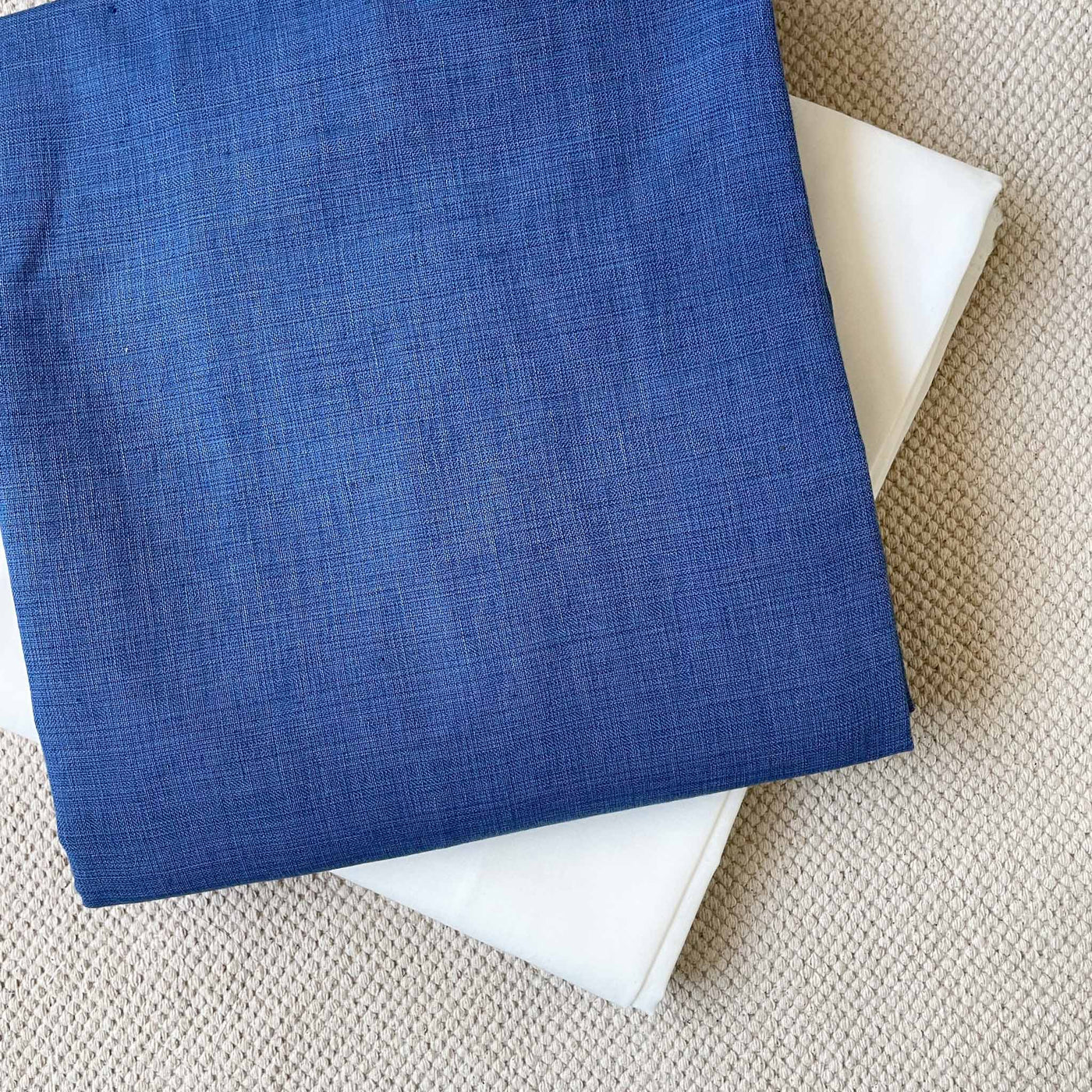 Fabric Pandit Kurta Set Denim Blue Textured Yarn Dyed | Pure Cotton Kurta Fabric (3 Meters) | and Cotton Pyjama (2.5 Meters) | Unstitched Combo Set