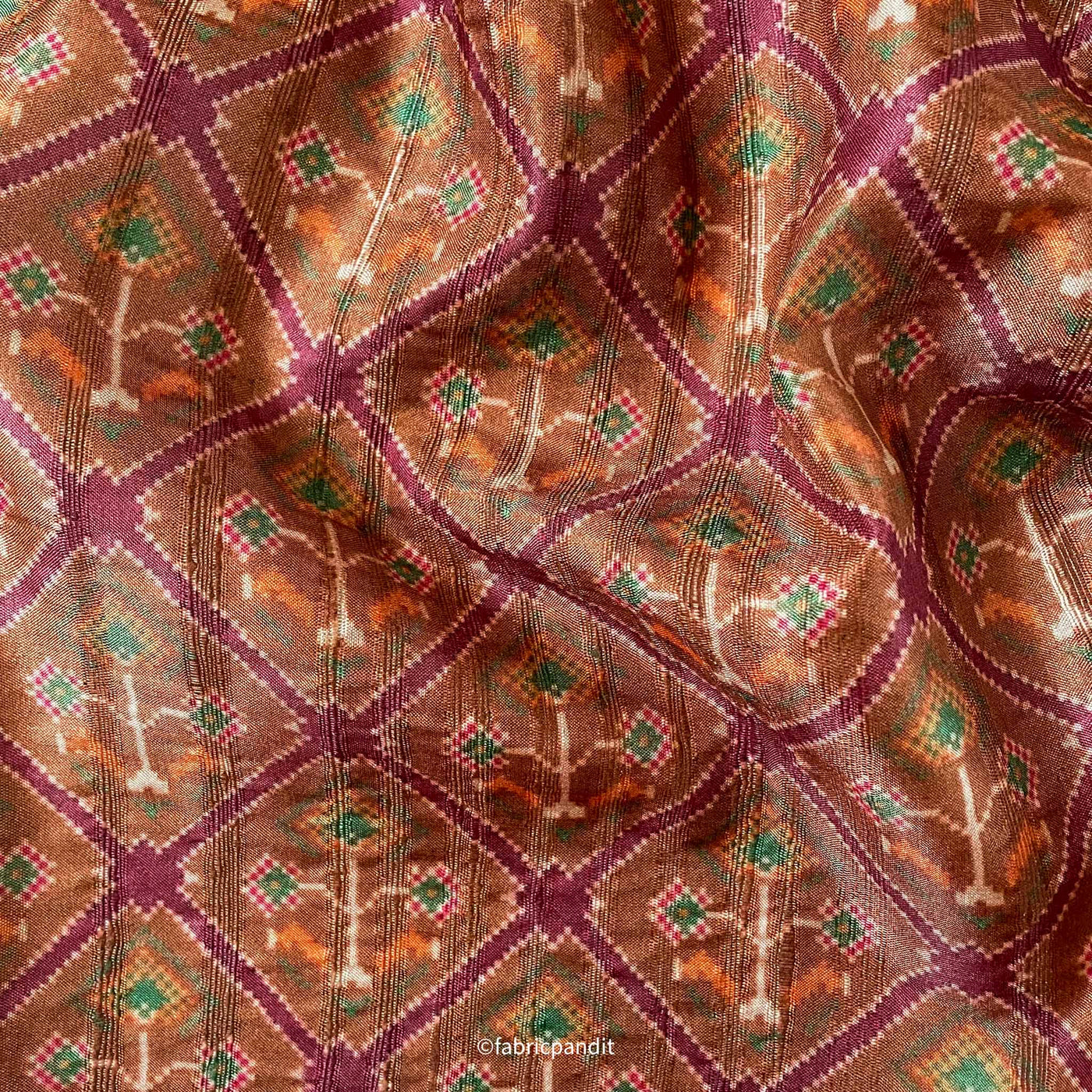 Fabric Pandit Kurta Set Men's & Women's Noble Rust | Digital Printed Unstitched Tussar Silk Kurta Fabric (2.5 Meters) | and Cotton Pyjama (2.5 Meters) | Unstitched Combo Set