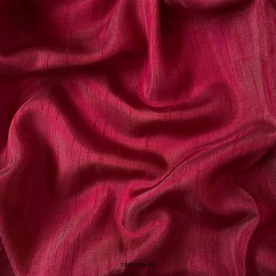 Fabric Pandit Kurta Set Royal Red | Natural Raw Silk Kurta Fabric (3 Meters) | and Cotton Pyjama (2.5 Meters) | Unstitched Combo Set