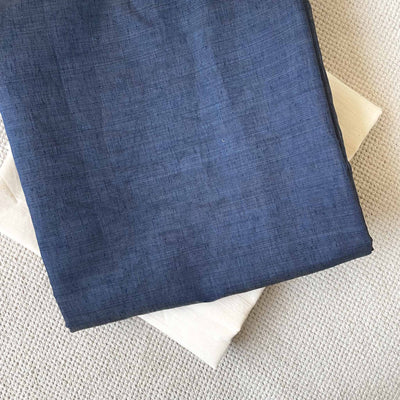 Fabric Pandit Kurta Set Unisex Dusty Blue Color | Blended Silk Linen Kurta Fabric (2.5 Meters) | and Cotton Pyjama (2.5 Meters) | Unstitched Combo Set