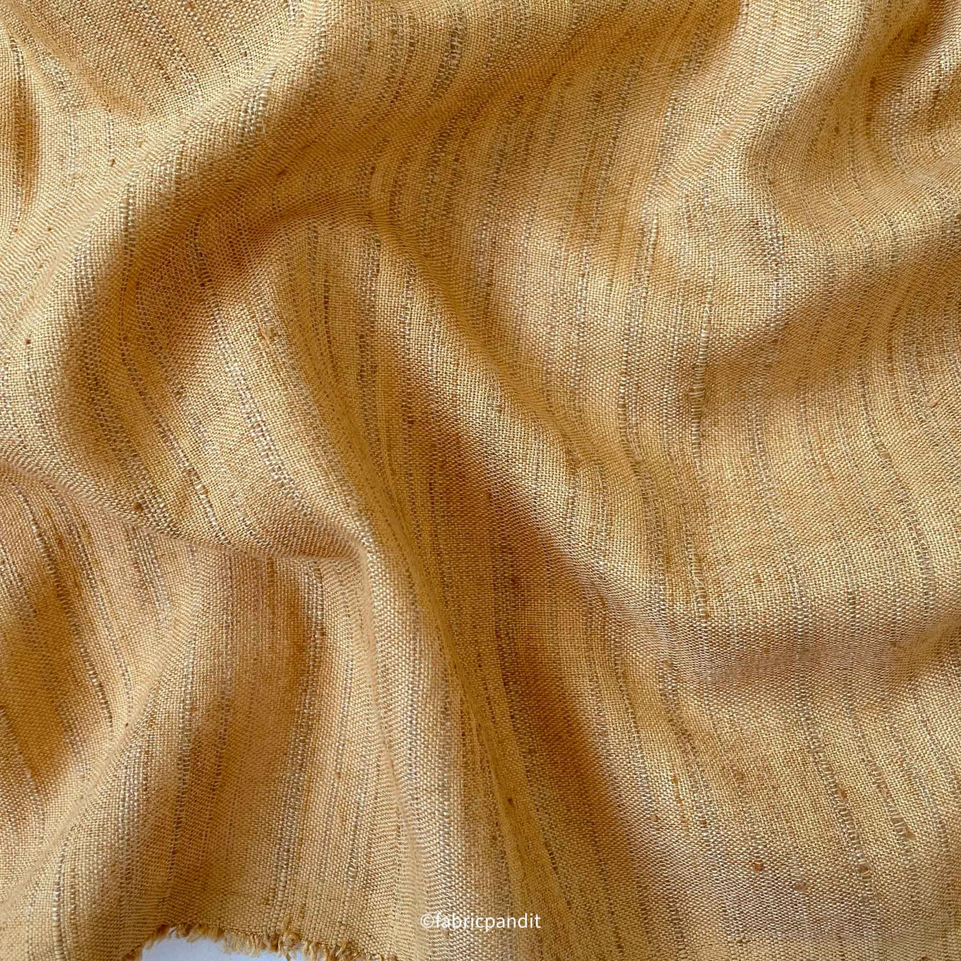 Fabric Pandit Kurta Set Unisex Golden Brown Color Bhagalpuri Woven Cotton Slub Kurta Fabric (1.8 Meters) | and Cotton Pyjama (2.5 Meters) | Unstitched Combo Set