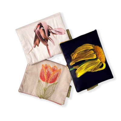 Fabric Pandit Padmate PADMATE Silk Blend Sanitary Pad Pouch - Flowery Rhymes - Pack of 3