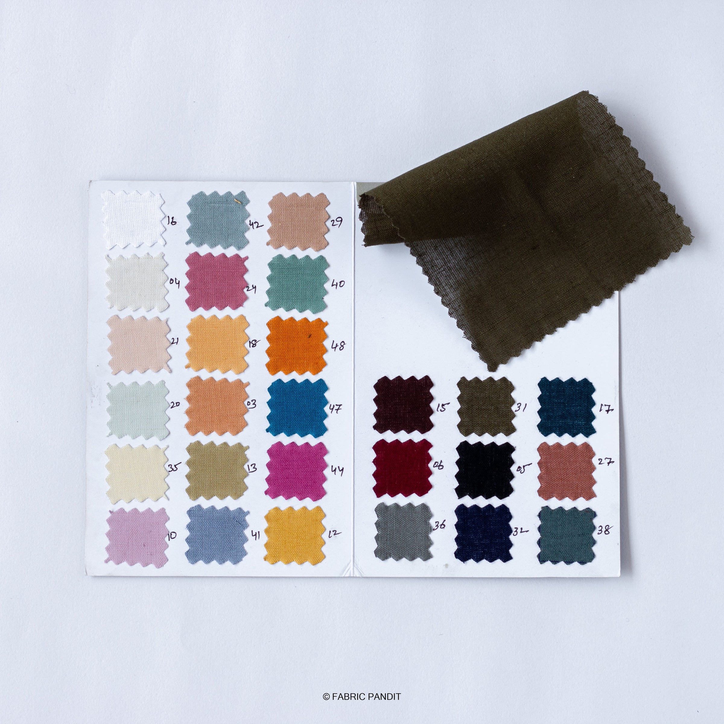 Fabric Pandit Shade Card Plain Cotton Linen Fabric Shade Card