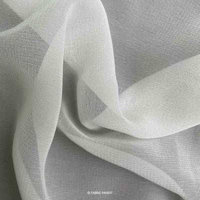 Fabric Pandit White Plain Dyeable Pure 100*100 Viscose Georgette (Width 44 inches)