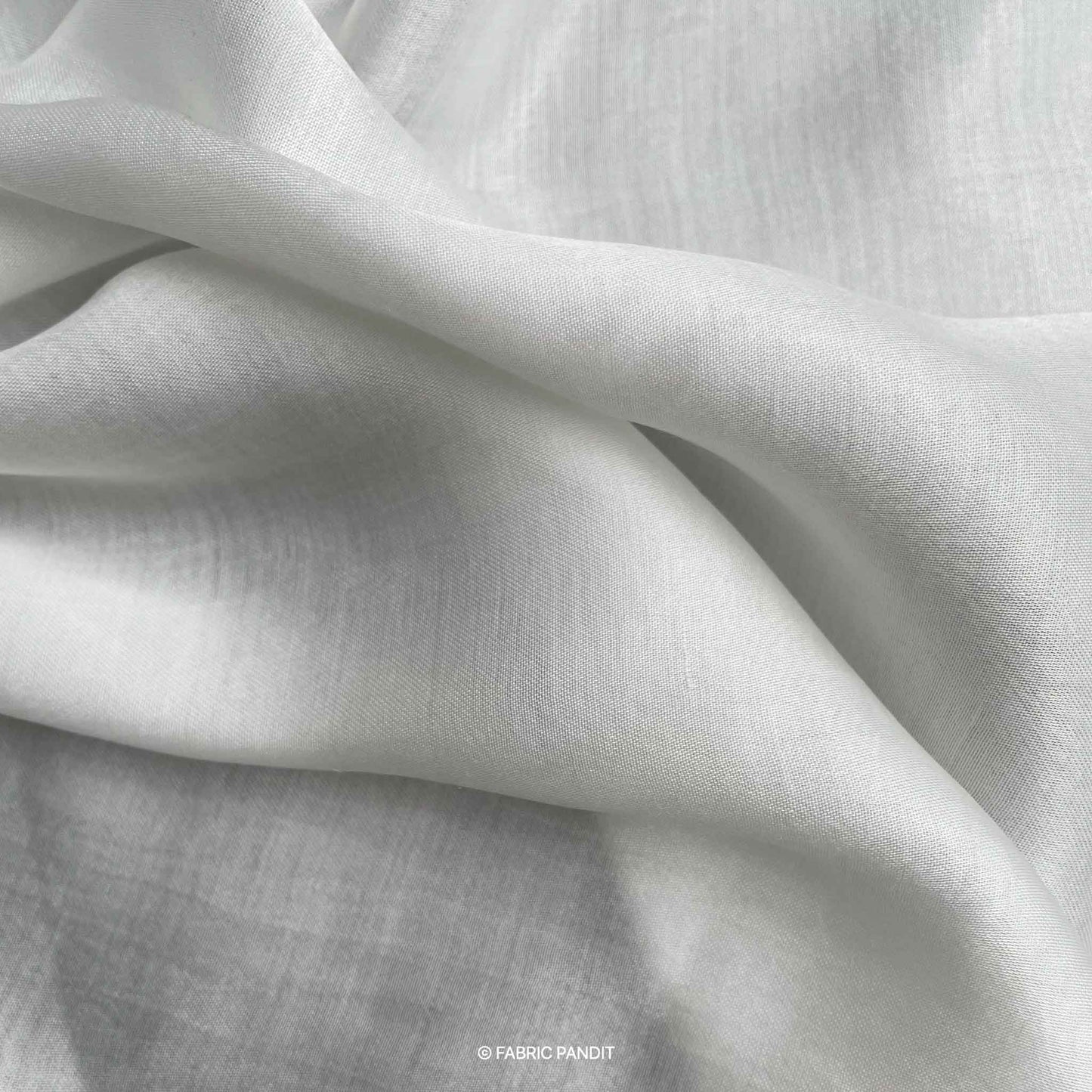 Fabric Pandit White Plain Dyeable Pure Gaji Silk Fabric (Width 44 inches)