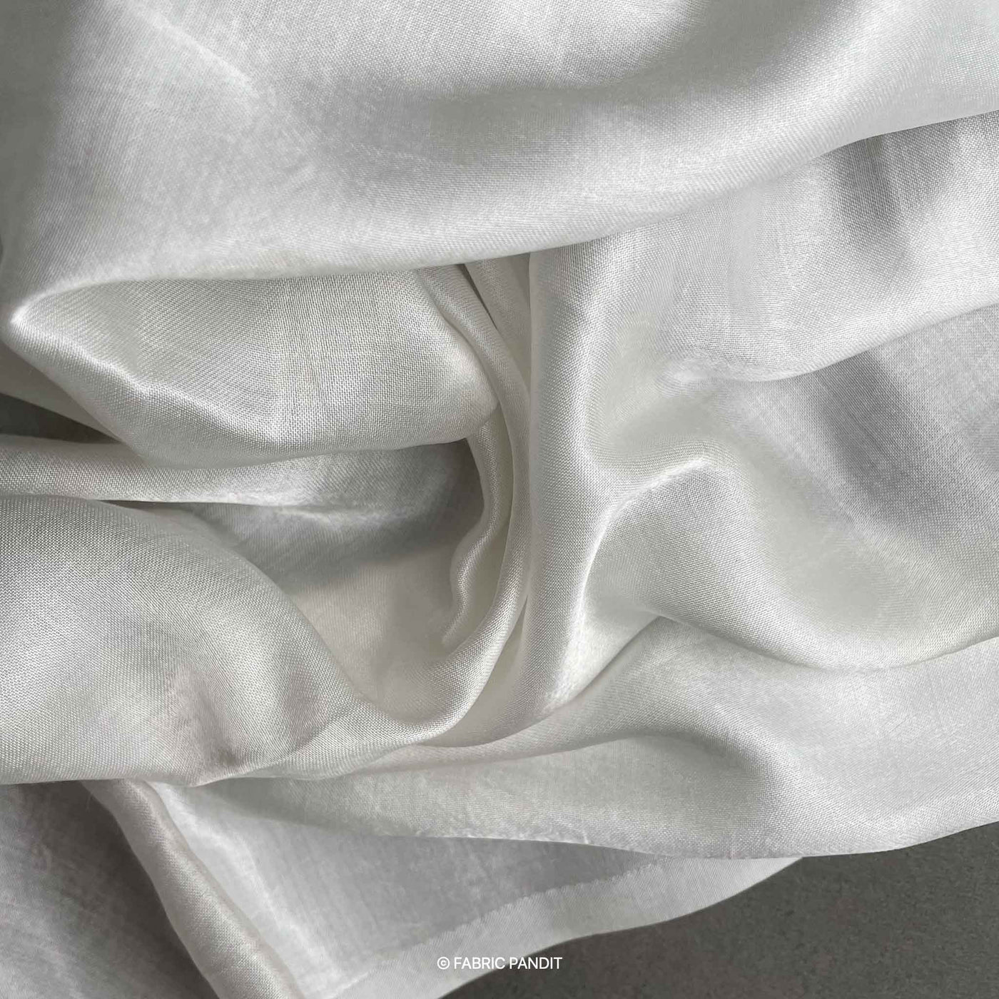Fabric Pandit White Plain Dyeable Pure Gaji Silk Fabric (Width 44 inches)