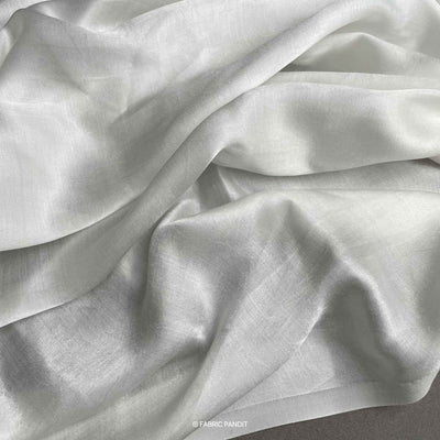 Fabric Pandit White Plain Dyeable Pure Gaji Silk Fabric (Width 44 inches)